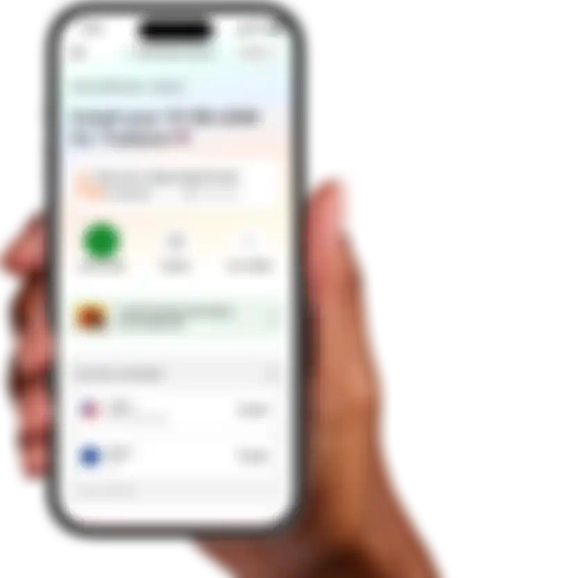 A hand holding a phone with the WonderConnect app open, showing the installation screen for a 10 GB eSIM for Thailand. The screen displays buttons for ‘Install eSIM’, ‘Details’, a currency converter (USD to EUR), and an invitation to referral program.